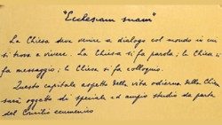  Papa Paul al VI-lea, "Ecclesiam Suam" - începutul scrisorii enciclice, în manuscris (detaliu)