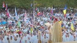 Papeževo sporočilo je prebral nadškof  Aldo Cavalli, apostolski vizitator za župnijo Medžugorje