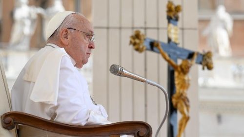 Papa Francesco durante l'udienza generale