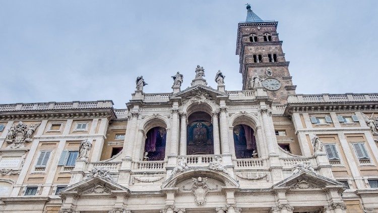 La facciata della Basilica di Santa Maria Maggiore 